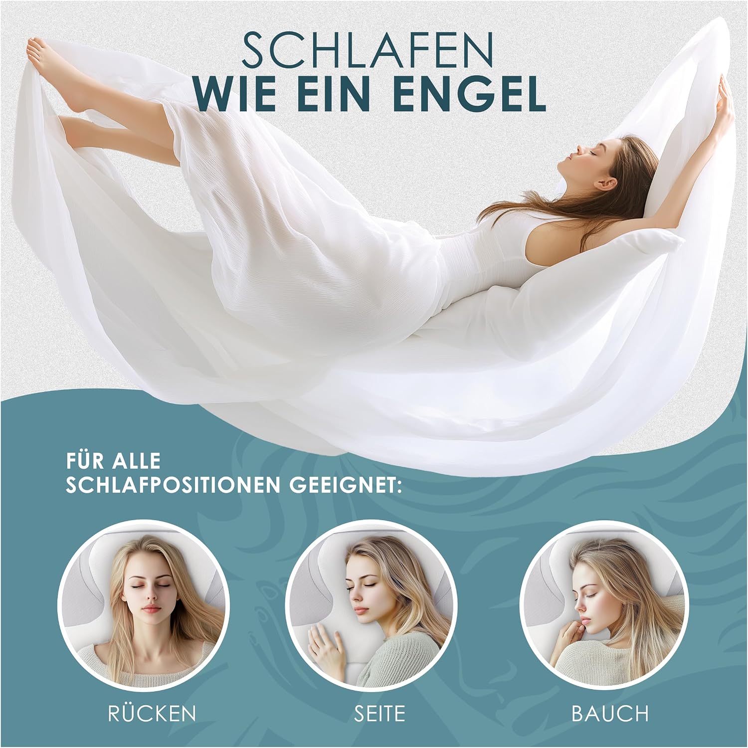Detalle 2 de Nachtengel Orthopädisches Memory Foam Nackenstützkissen