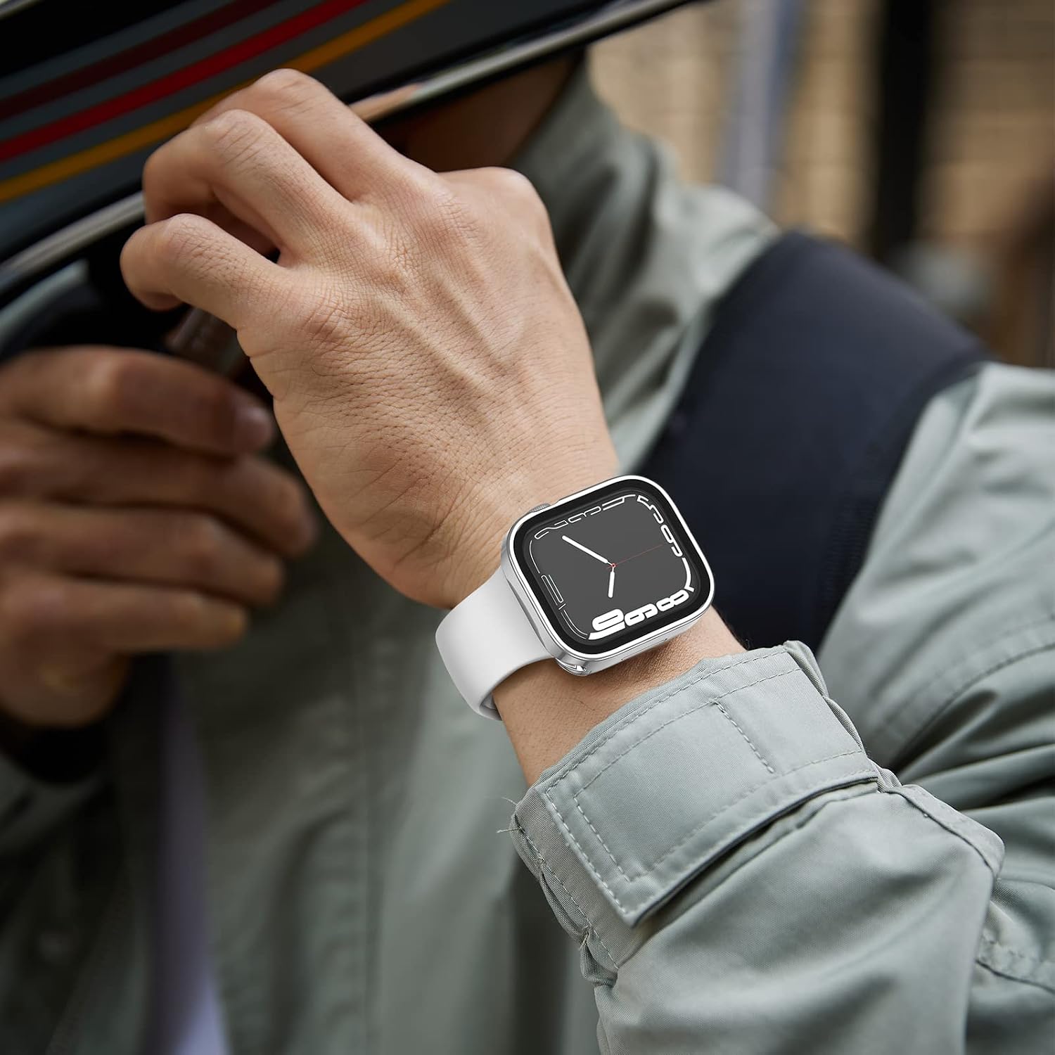 Detalle de Singiuzoo 2 Pack 2-in-1 Waterproof Case for Apple Watch 44mm SE/Series 6/5/4 with Tempered Glass