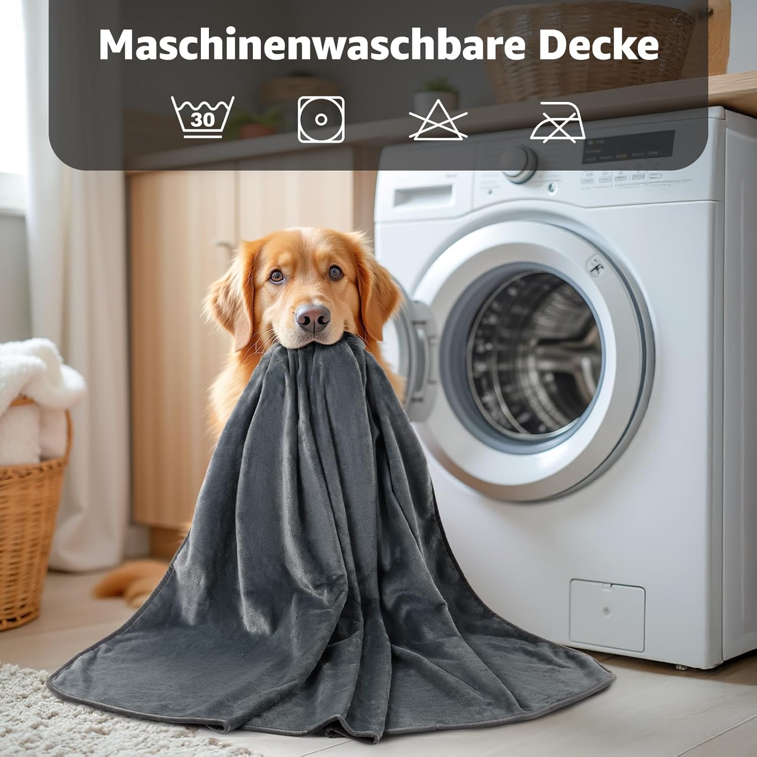 Thumbnail 4 de PICK FOR LIFE wasserdichte Decke Liebesdecke Wendbare Flanell Hundedecke 203x229 cm – Vielseitige Allzweckdecke für Bett, Sofa, Auto und unterwegs