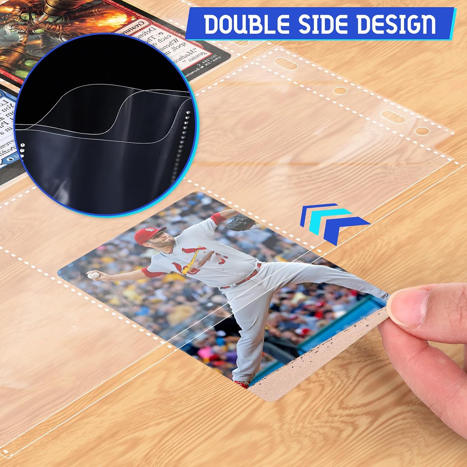 Thumbnail 2 de 60 Pack 9 Pocket Page Protectors for 3 Ring Binders — Double-Sided Card Pages (1080 Cards)