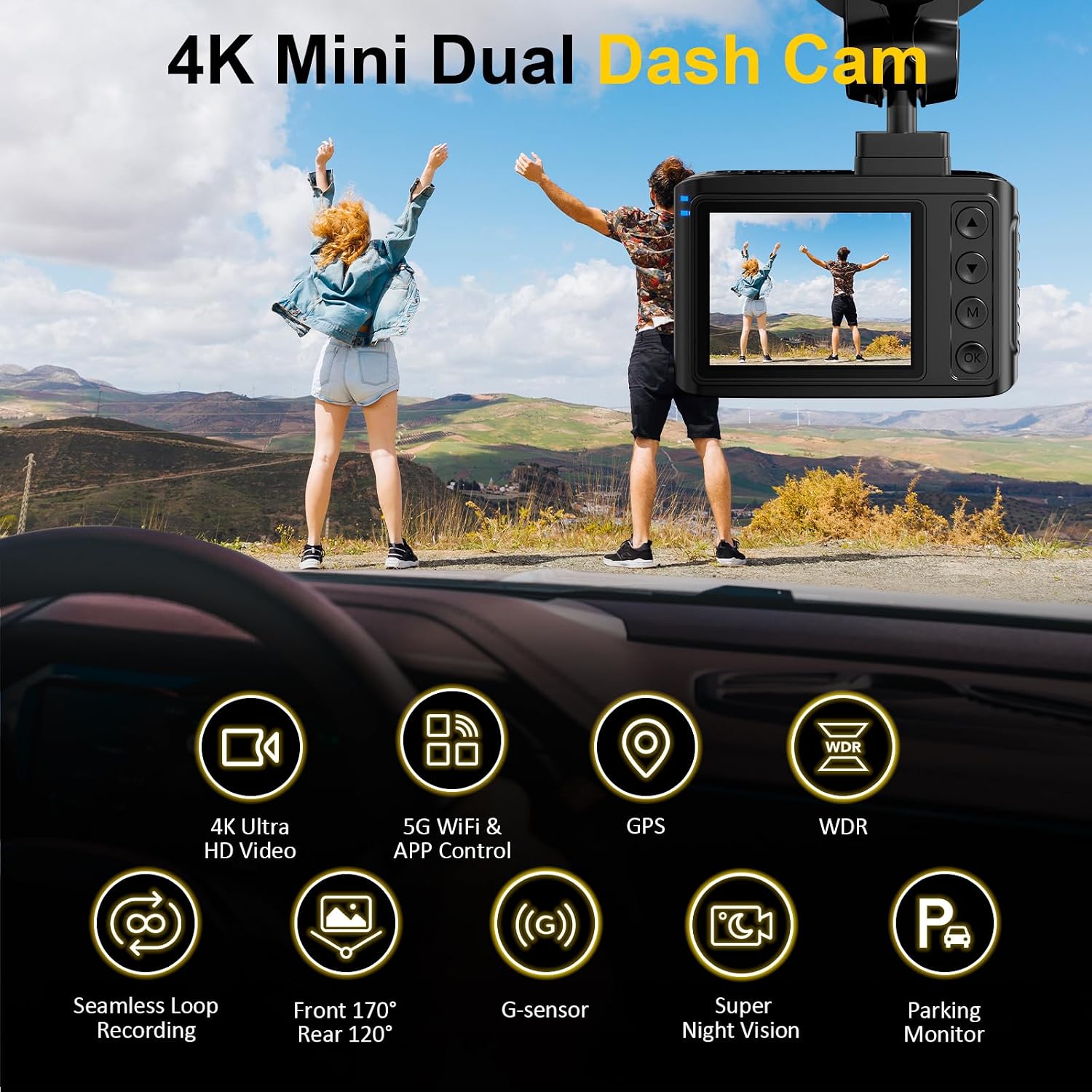 Detalle de WANLIPO Dual-Channel Dash Cam 4K