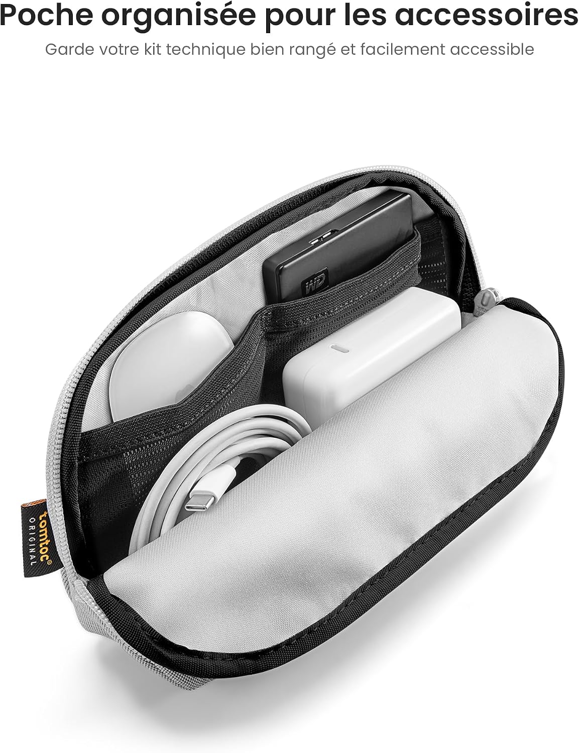 Detalle de Tomtoc 360° Housse pour 15" MacBook Air M5/M4/M3 et Surface Laptop Copilot+: Protection 360° avec compartiment accessoires