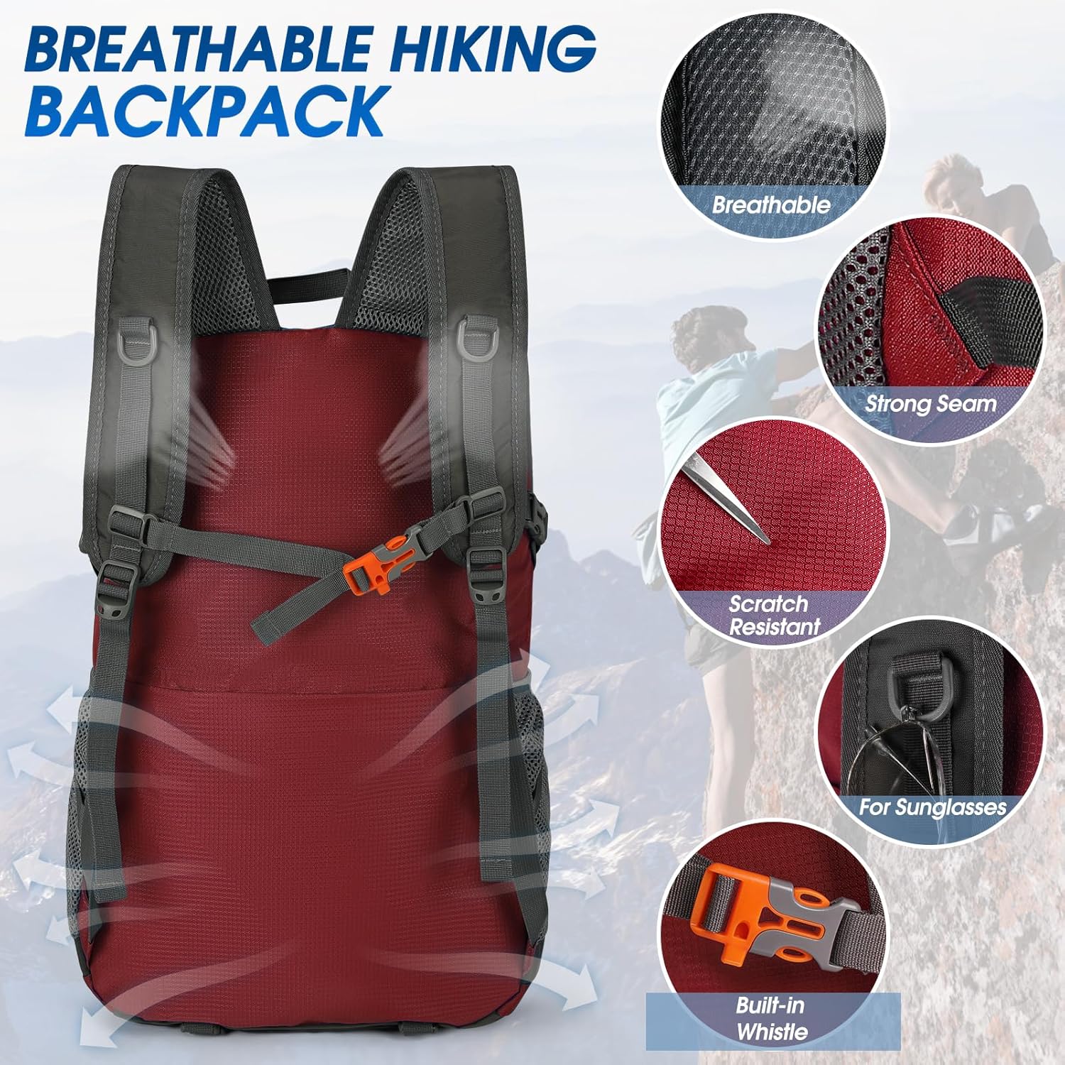 Thumbnail 4 de IGOLUMON 40L Hiking Backpack: Lightweight, Foldable Daypack for Outdoor Adventures