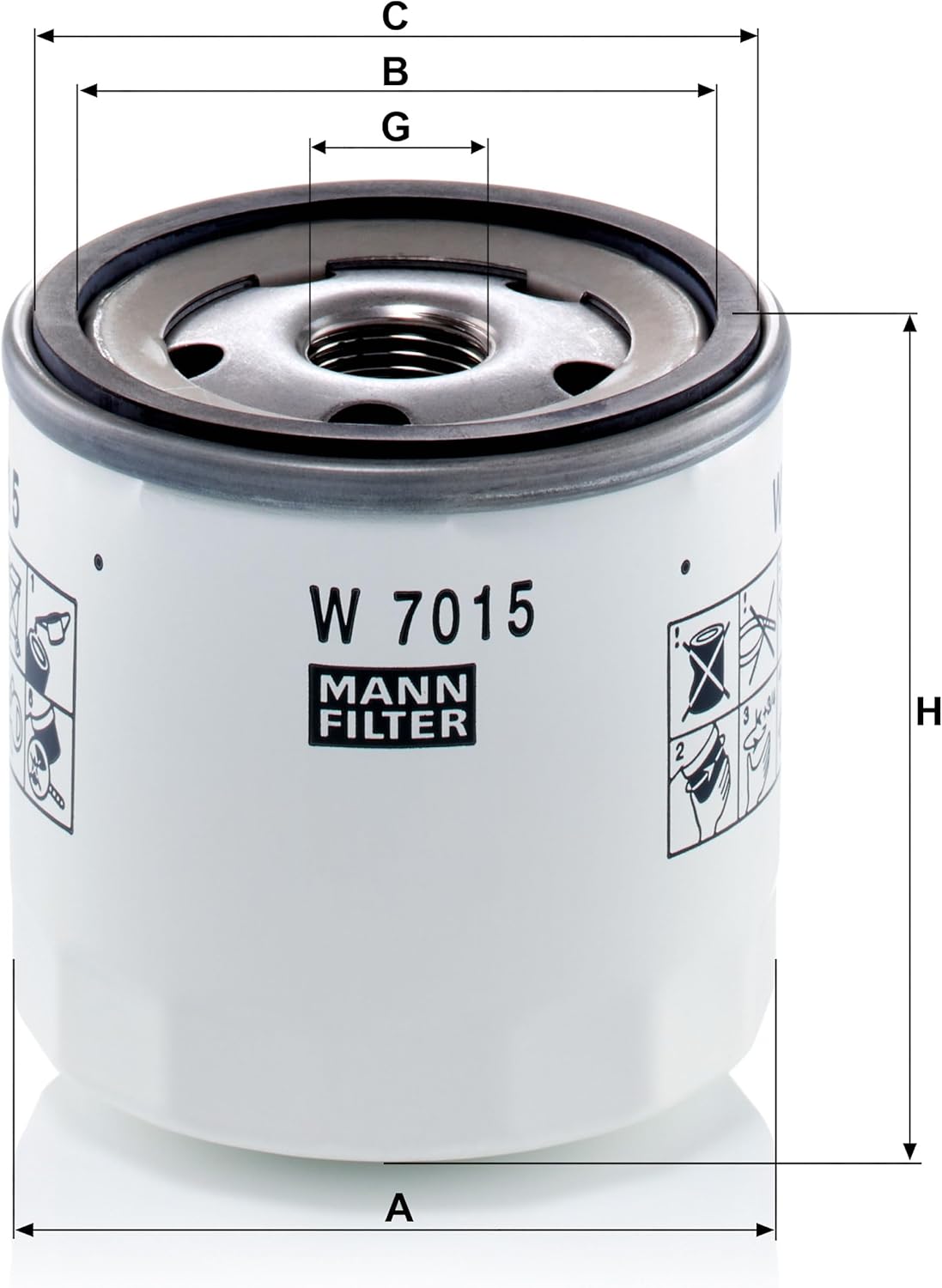 Detalle de MANN-FILTER W 7015 Filtro olio 76 mm