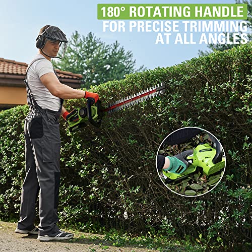 Detalle 2 de Greenworks GD24HT61K2 Cortasetos 24V, 61 cm