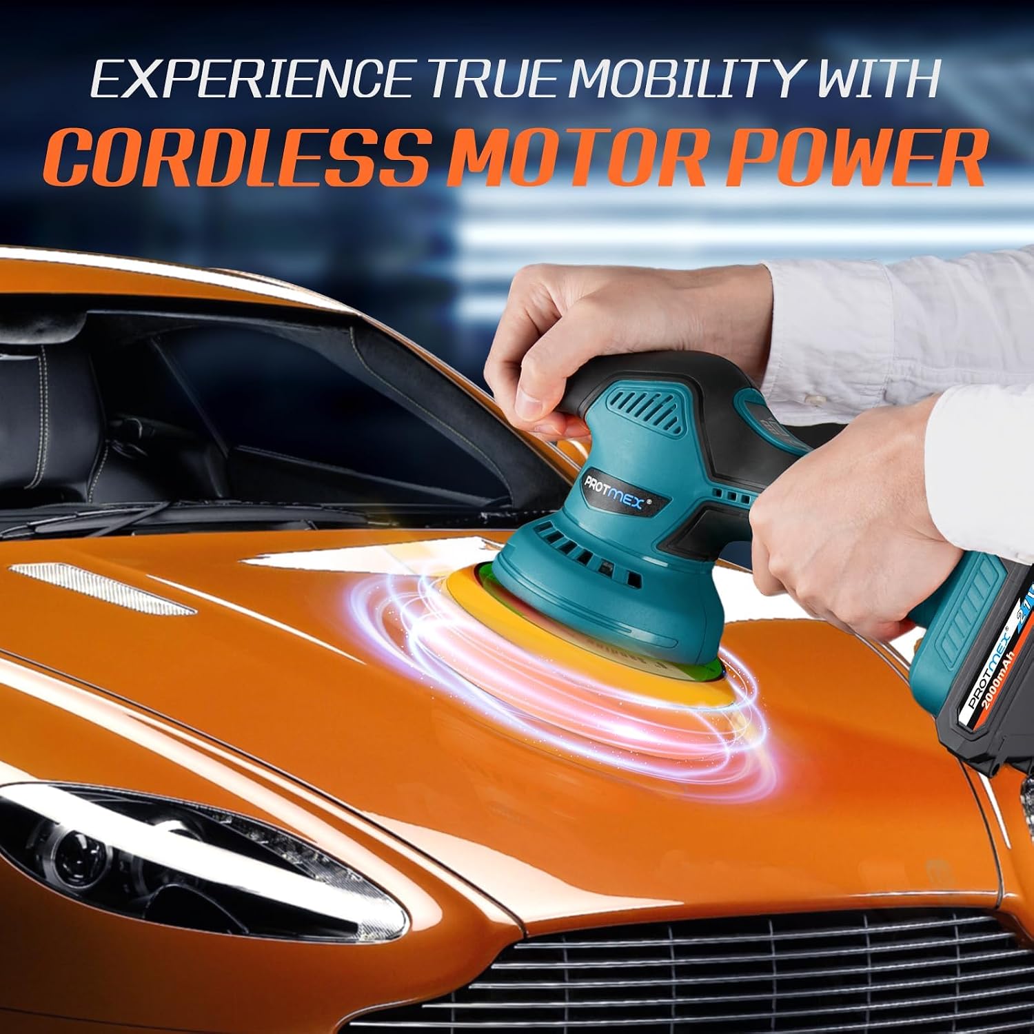 Thumbnail 5 de Cordless Car Buffer Polisher – 6IN Kit with 2x 21V Batteries and 6-Speed control