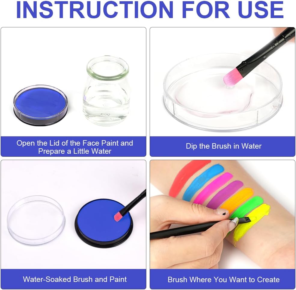 Thumbnail 5 de LOPHE Trucchi Neon: Pittura di Corpo Fluorescente 30 g – Blu Luminoso sotto UV