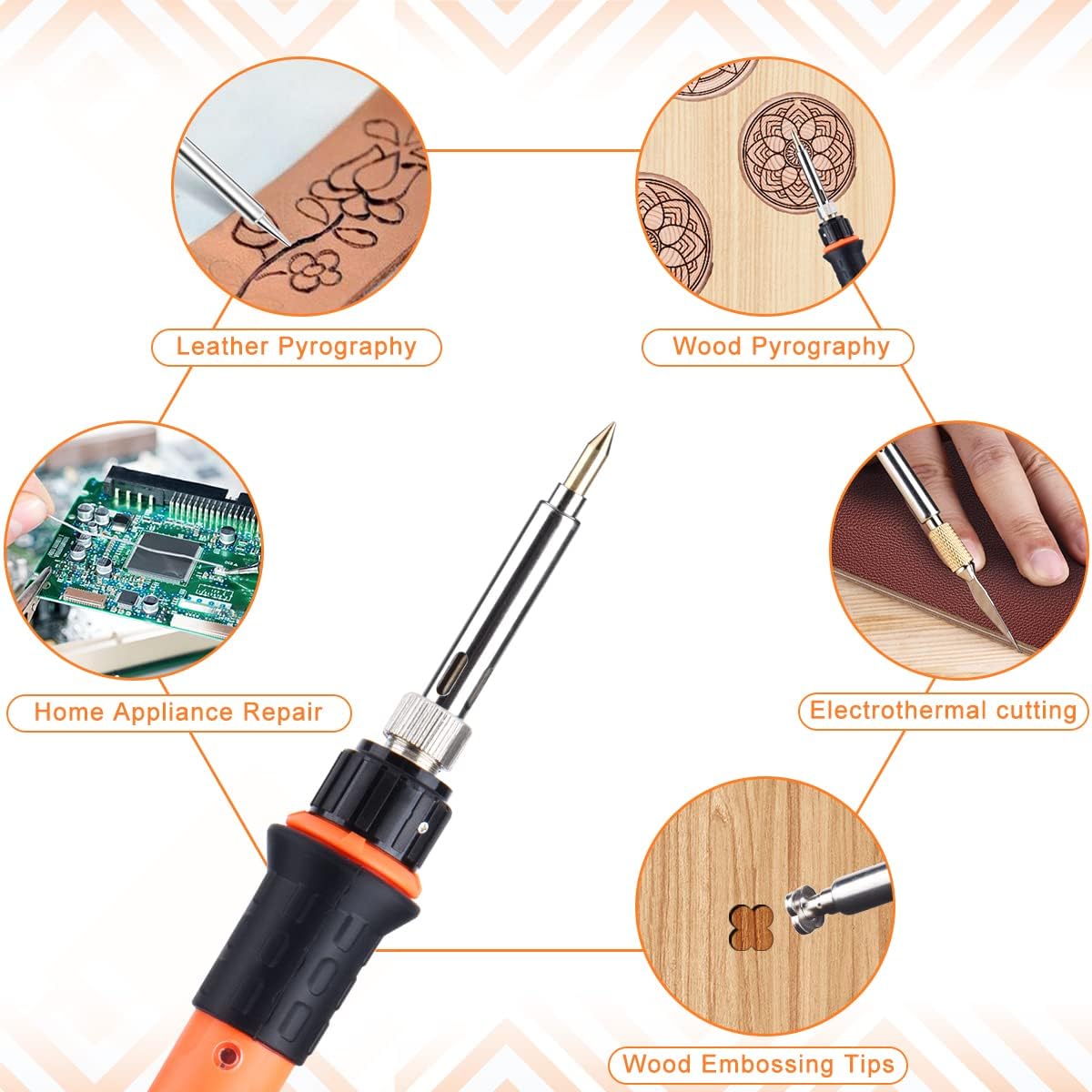 Thumbnail 6 de Kit de Pyrogravure Preciva 45 en 1 sur Bois – Stylo 60W, 31 pointes, 220–480°C
