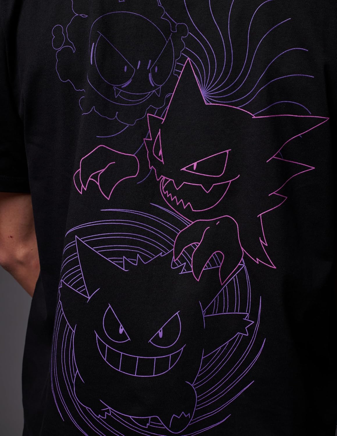 Detalle de Dolly Noire Pokémon Gastly Evolution – T‑shirt unisex Nero, 100% cotone