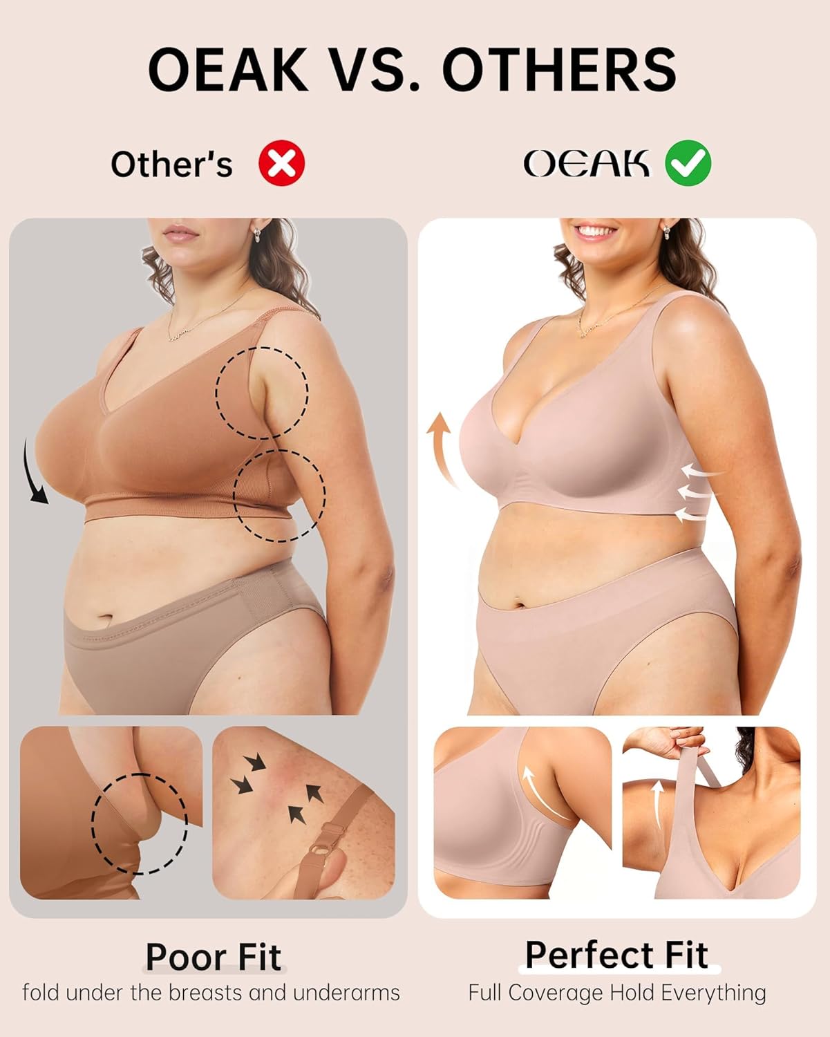 Thumbnail 6 de OEAK Deep V Wireless Push-Up Bra for Women