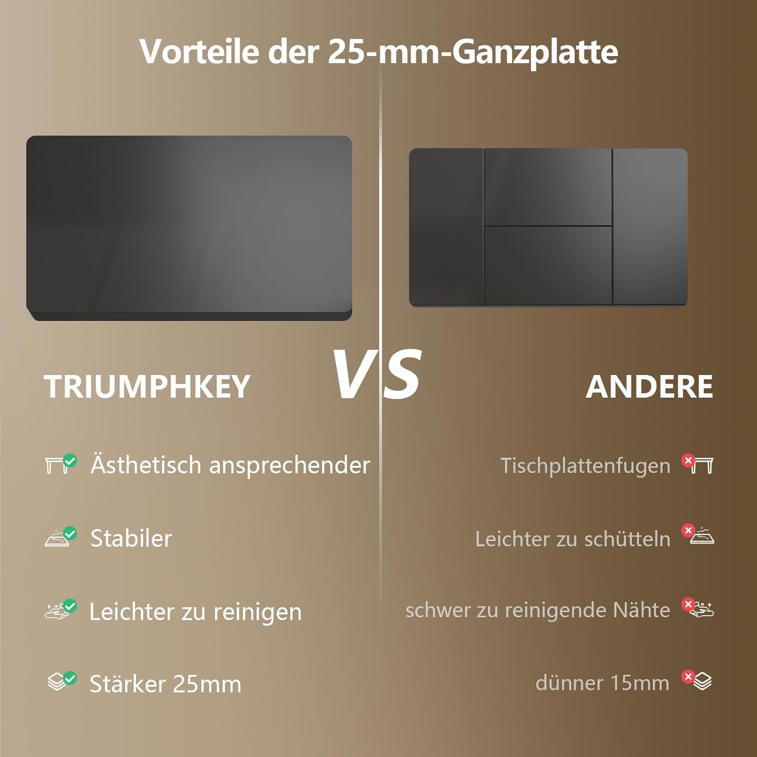 Thumbnail 3 de TRIUMPHKEY höhenverstellbarer Schreibtisch mit Dualmotor, 200x80 cm, Touchscreen & USB-A (schwarz)