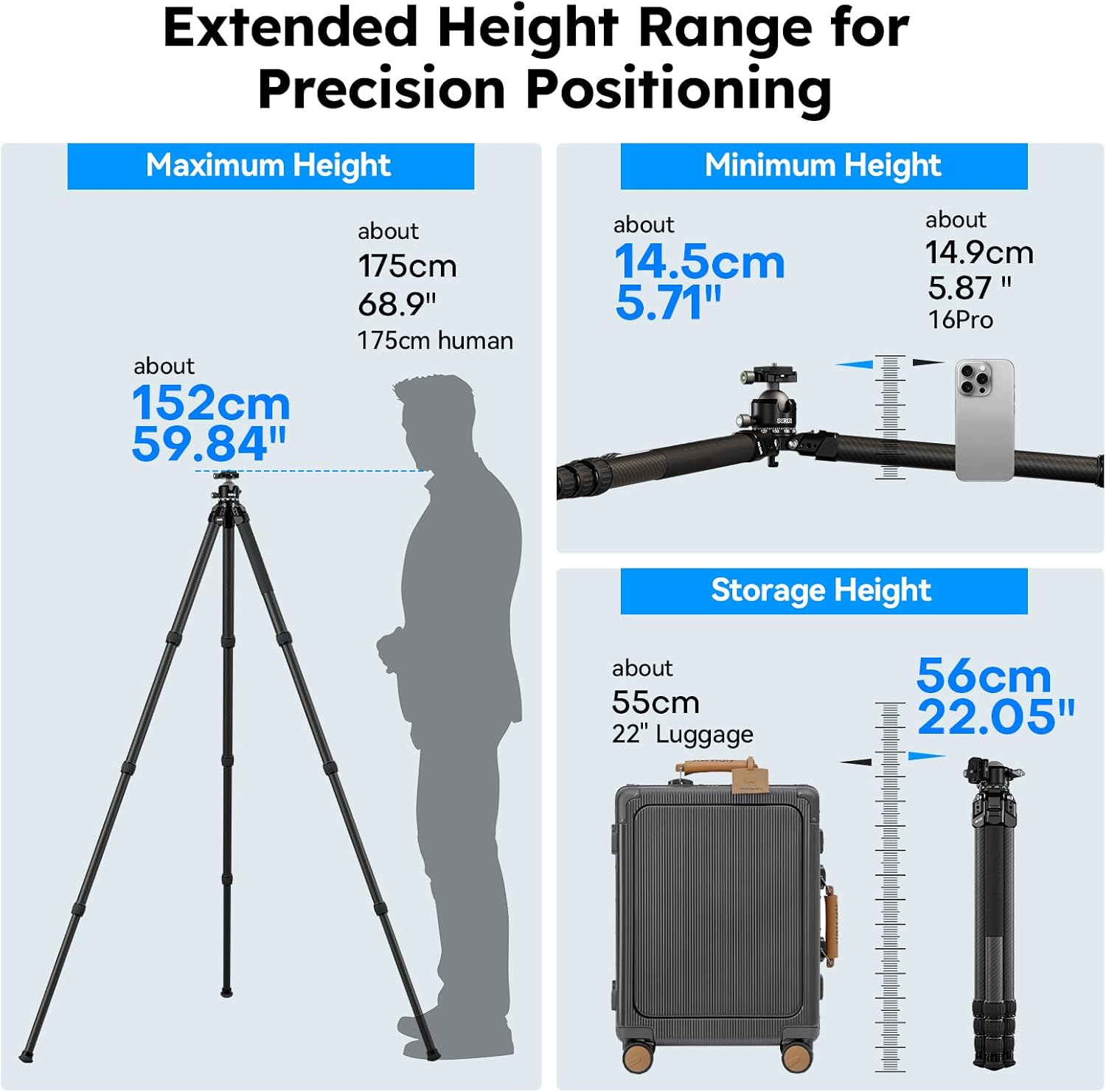 Thumbnail 3 de SIRUI AM-324S+G1 Heavy-Duty Tripod 59.8in