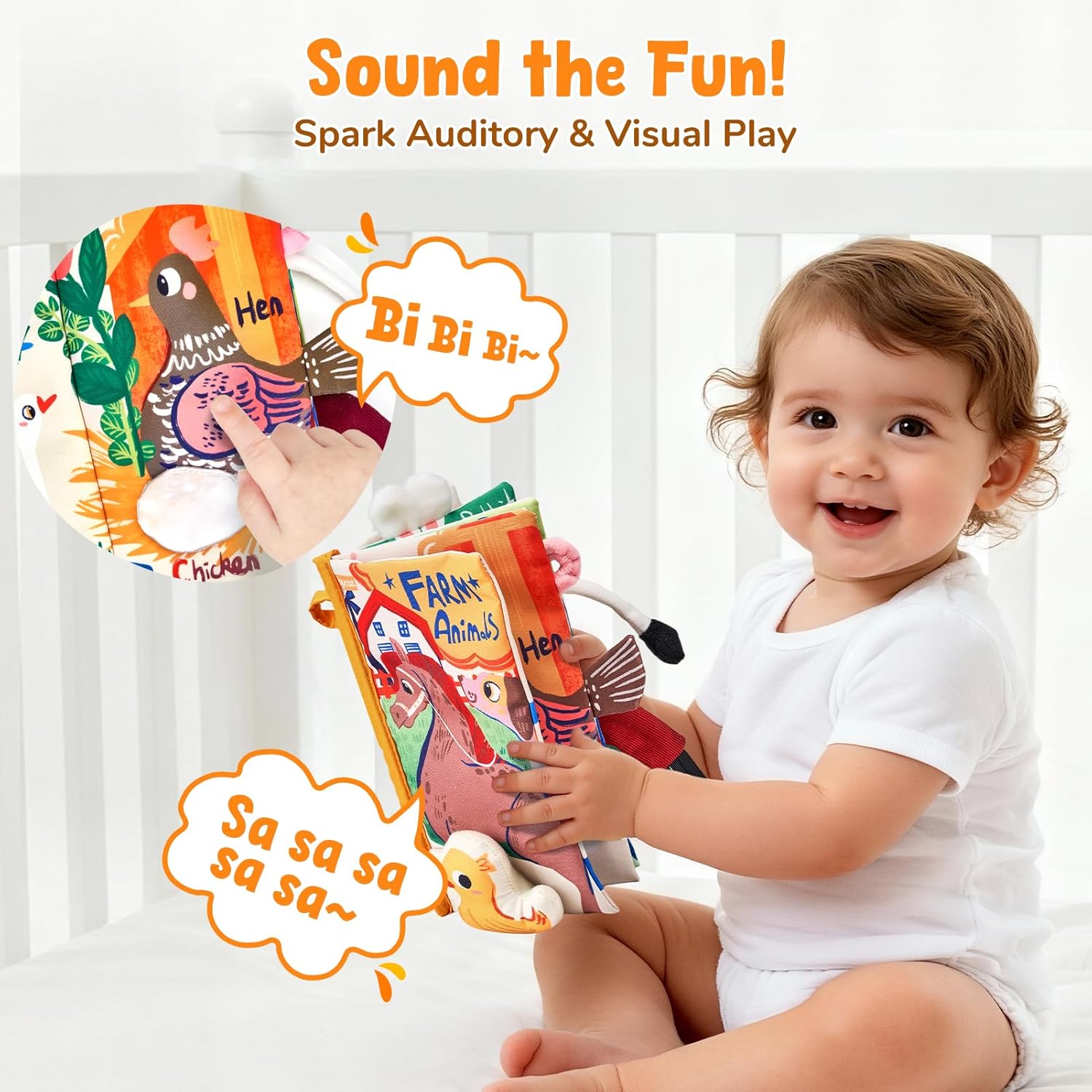 Thumbnail 3 de JoyCat Farm Tails Sensory Book for 0-6 Months