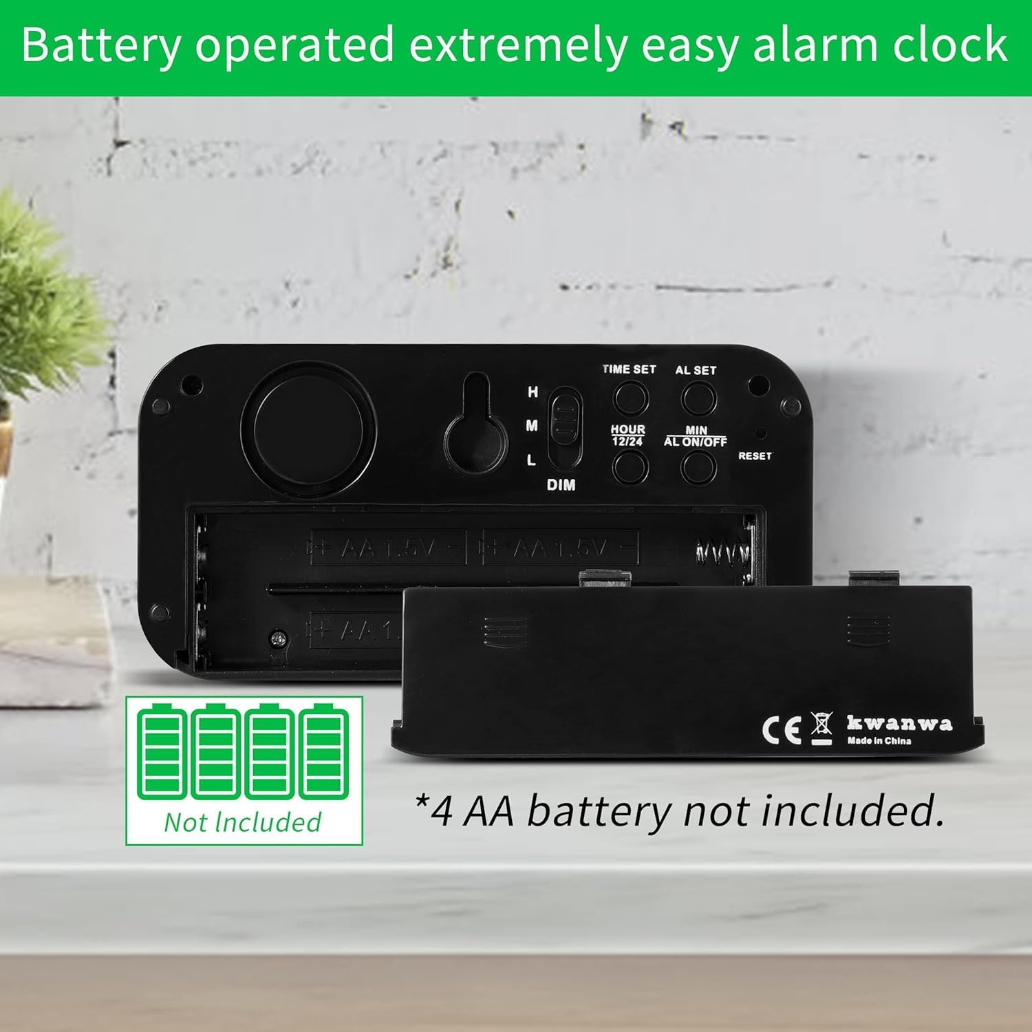 Detalle 2 de KWANWA Digital Alarm Clock 1.2" LED