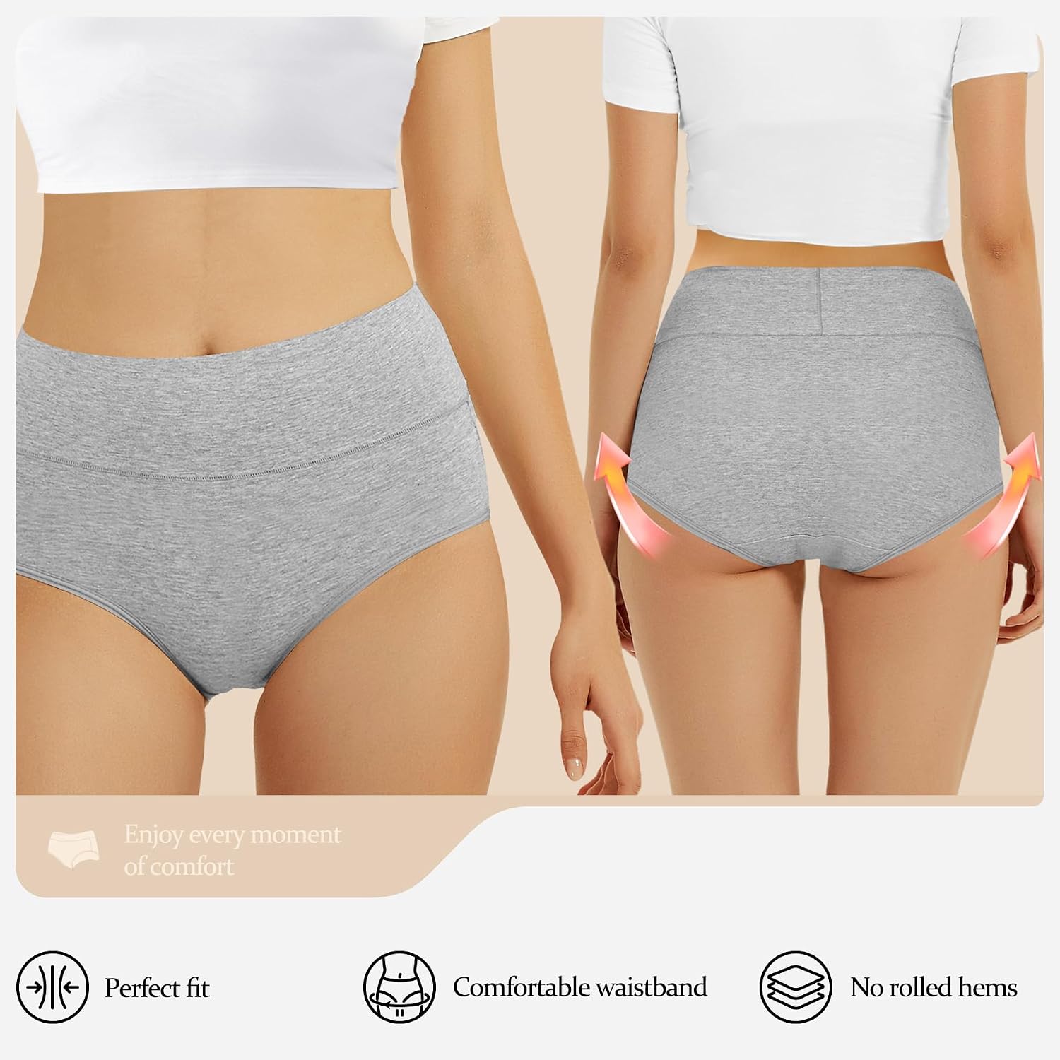 Thumbnail 1 de FALARY Women’s High Rise Cotton Knickers (Pack of 5)