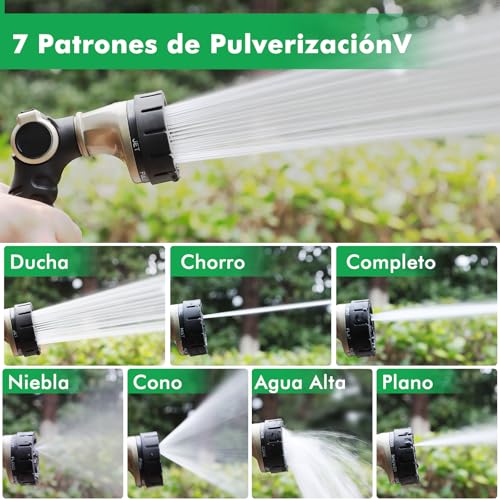 Detalle de RESTMO Pistola de Riego de Metal 🌿 Alta Presión, 10 Modos Ajustables