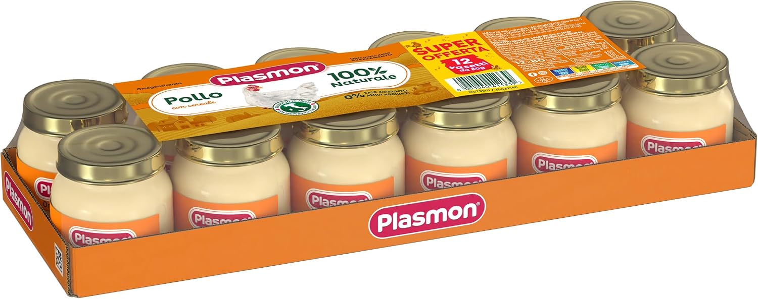 Omogeneizzato Pollo Plasmon 12x80g – naturale, senza sale né olio aggiunti