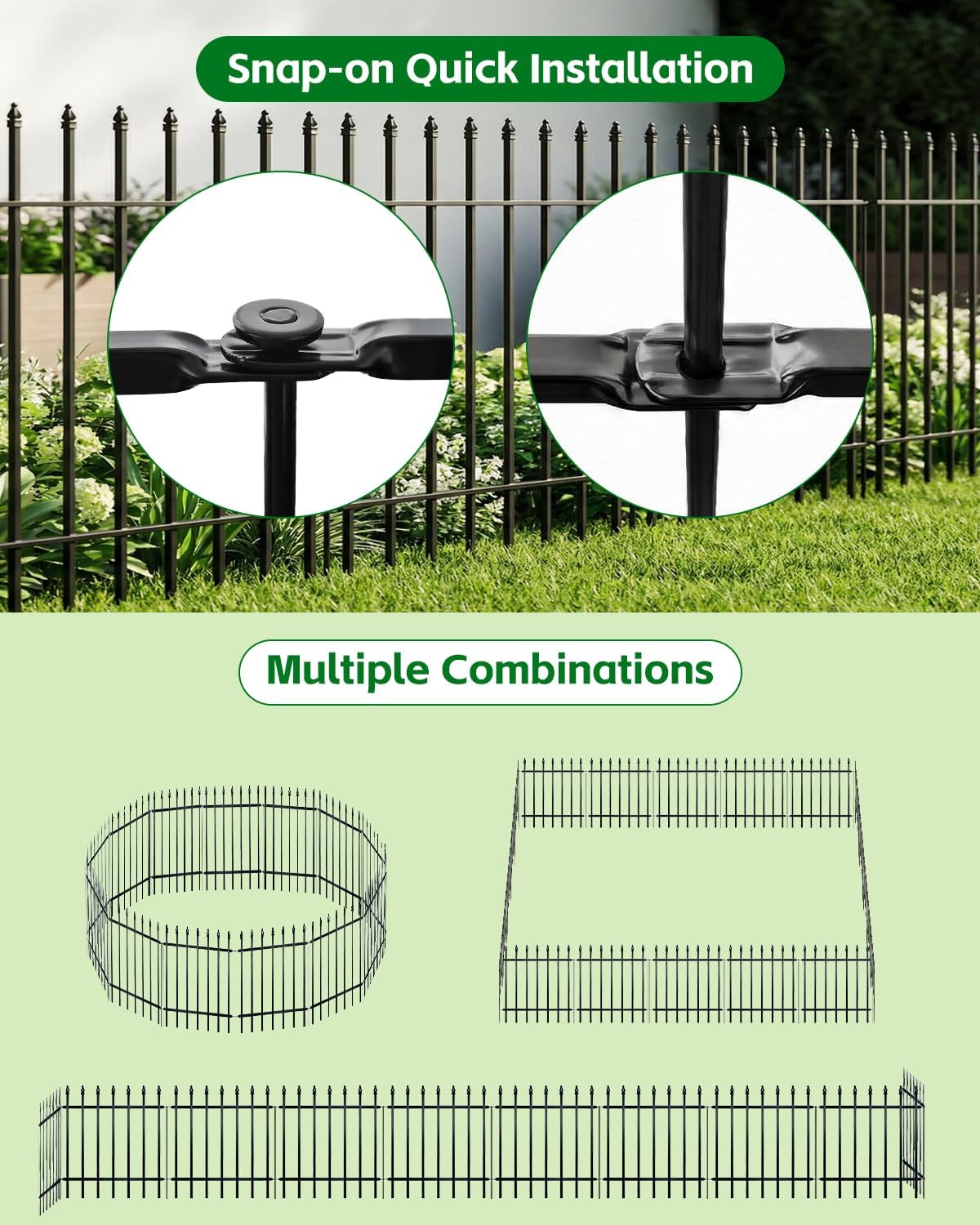 Thumbnail 4 de ARIFARO Decorative Metal Garden Fence 81 cm high, 5-pack 🏡