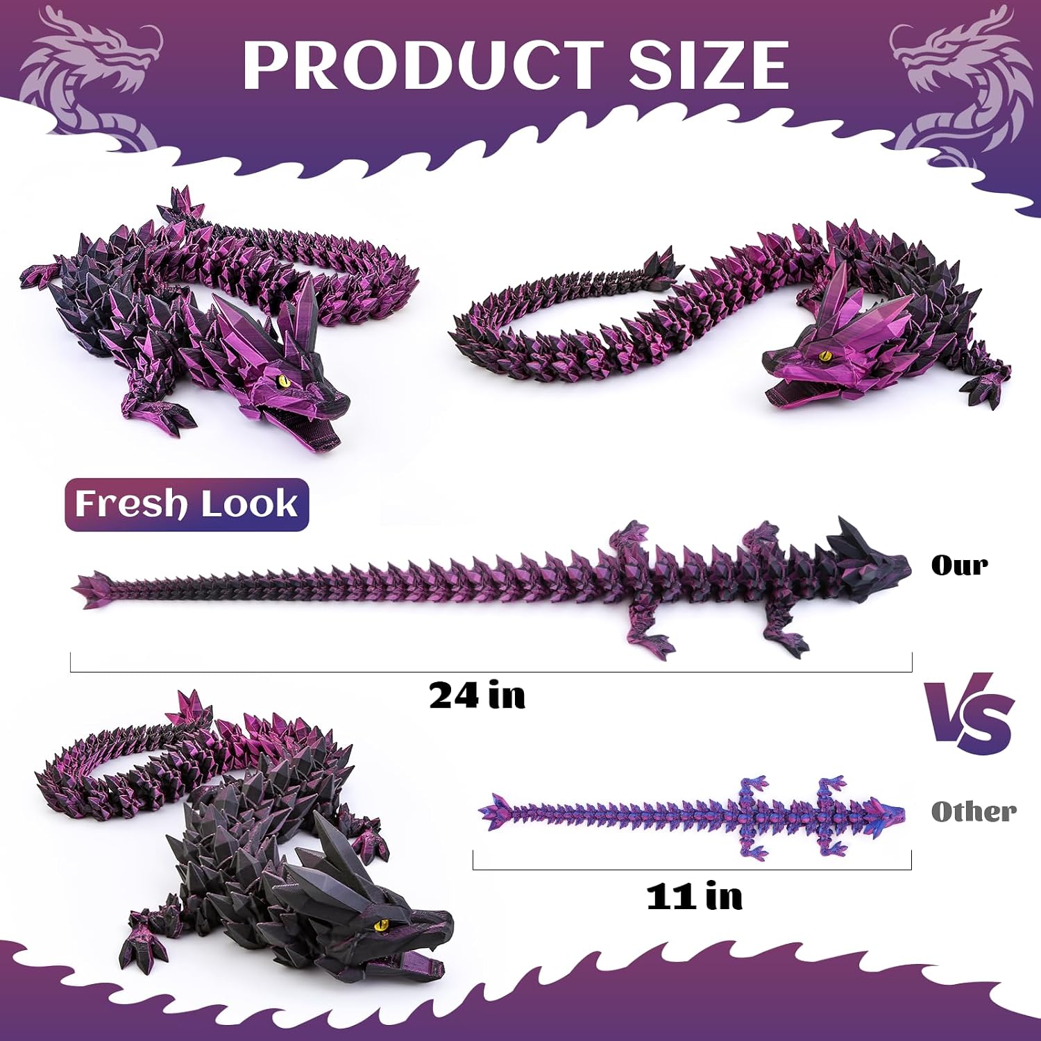 Detalle de 24 inch 3D Printed Dragon Toy Fidget
