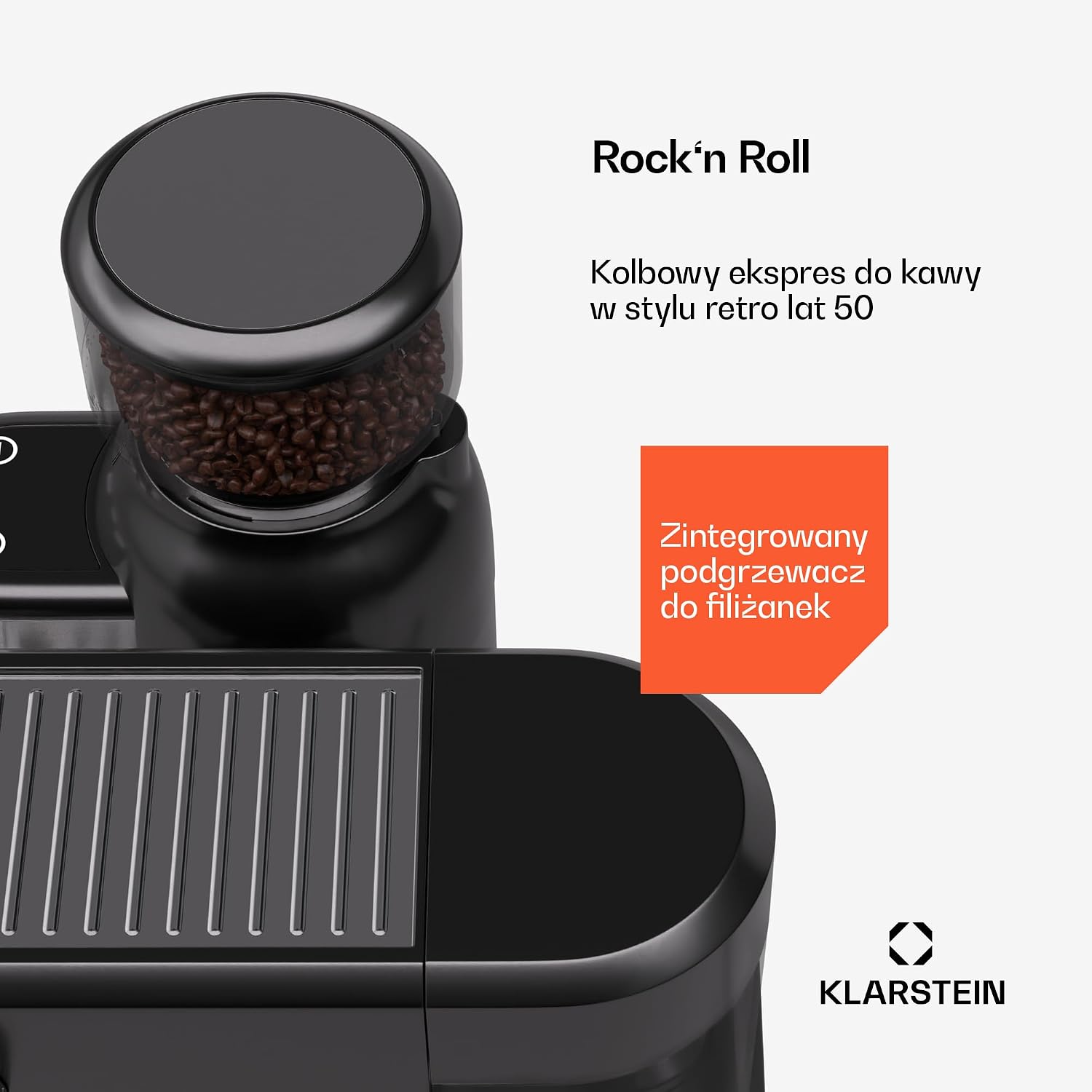 Detalle 2 de Klarstein 4060656534126 Bella Café espresso machine with grinder and milk frother