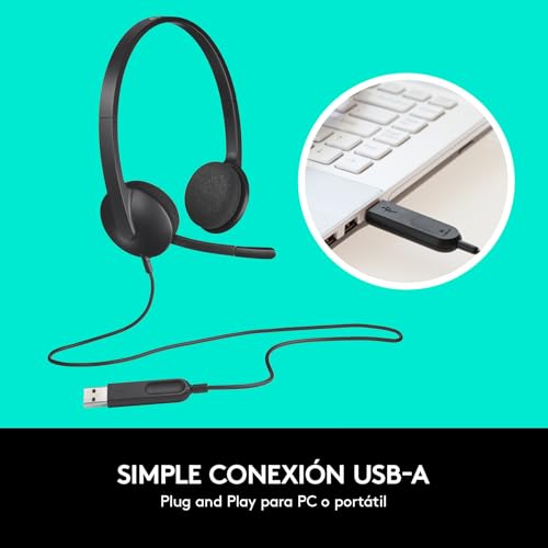 Detalle 2 de Logitech H340 Auriculares USB con micrófono