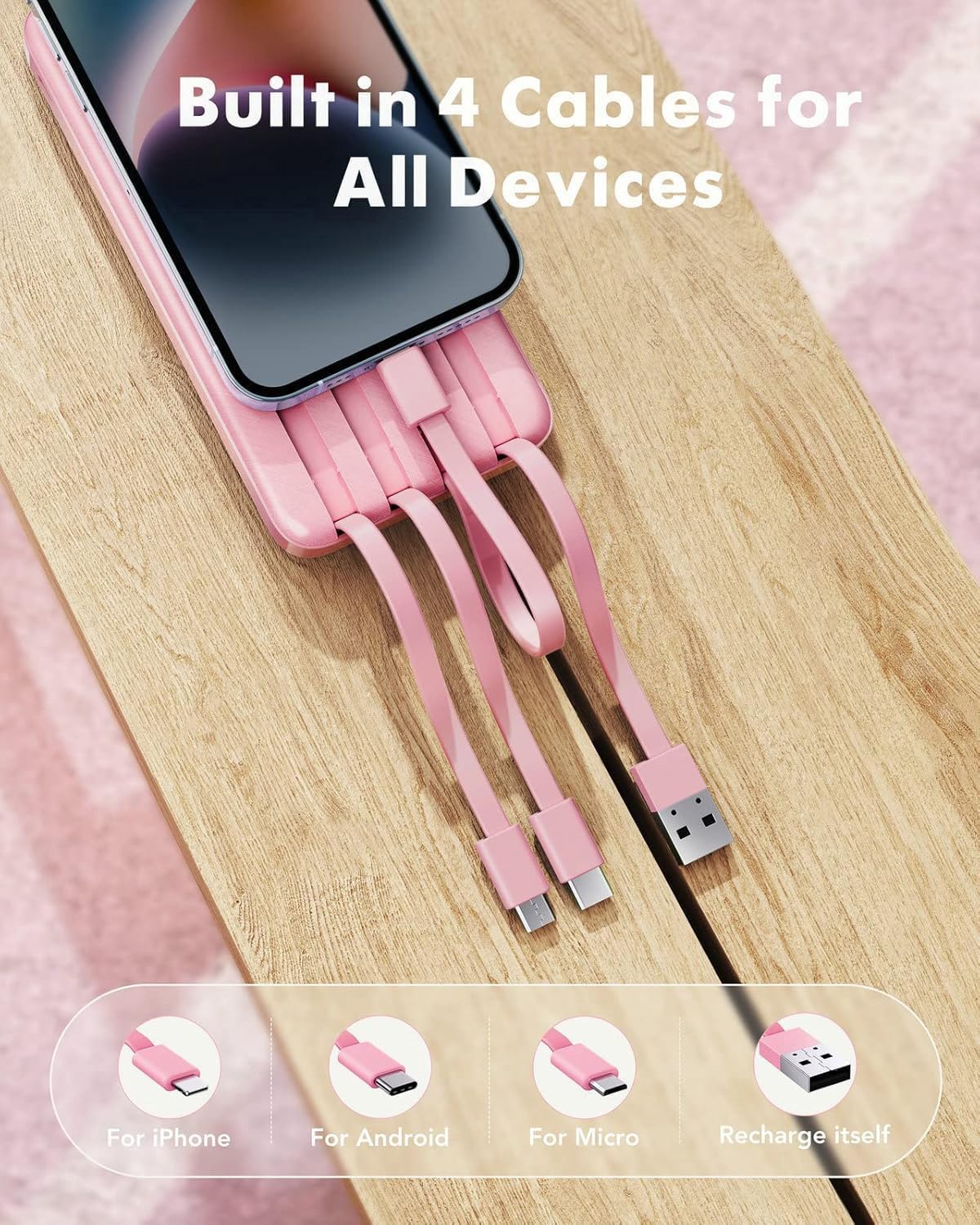 Thumbnail 1 de Charmast Power Bank with Built in Cables X 4: a practical all-in-one portable charger