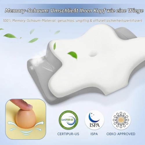 Thumbnail 7 de Missleep Fehlschlaf Nackenstützkissen – ergonomisches Memory Foam Kissen mit zwei Höhen und kühlendem Bezug