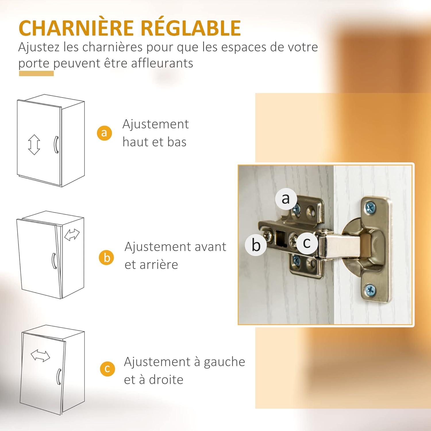 Detalle 2 de HOMCOM Chariot desserte Micro-Ondes Placard 2 Portes, blanc – 60,4 L x 40,3 l x 97 H cm