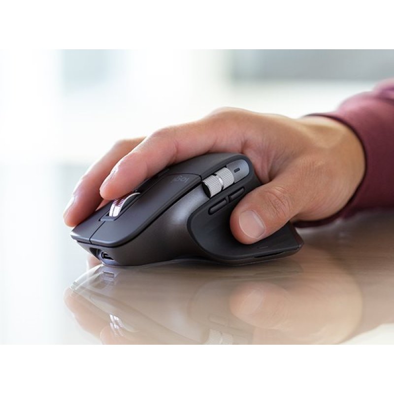 Detalle de Ratón inalámbrico Logitech Darkfield 8000 DPI, 7 botones programables – Grafito