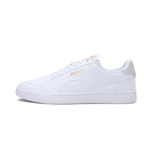 Detalle de PUMA Shuffle Sneakers Unisex – bianco/Puma Team Gold, 42,5 EU
