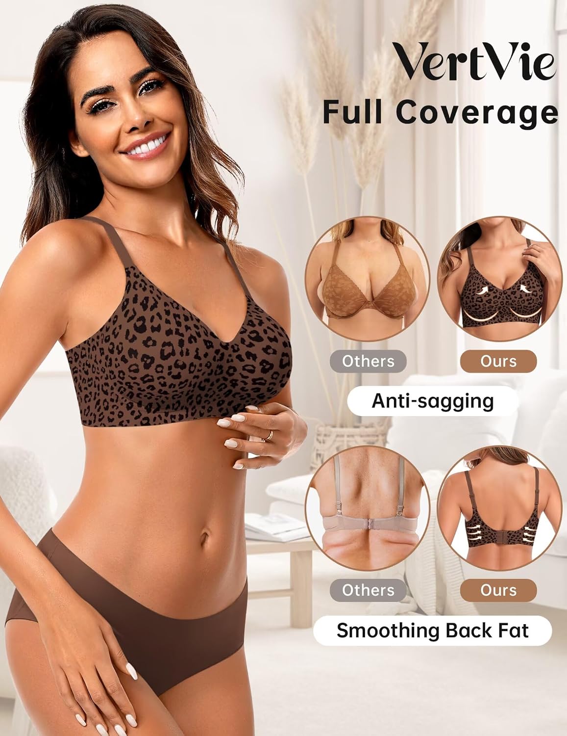Detalle de Vertvie Womens Seamless Jelly Bras: Wireless Full-Coverage Comfort Bralette