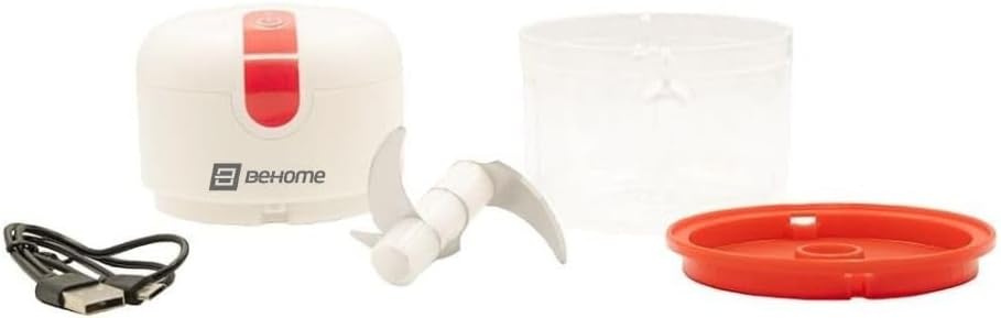 Detalle de BEHOME CHB minihackare med USB-laddning, 250 ml och blad i rostfritt stål