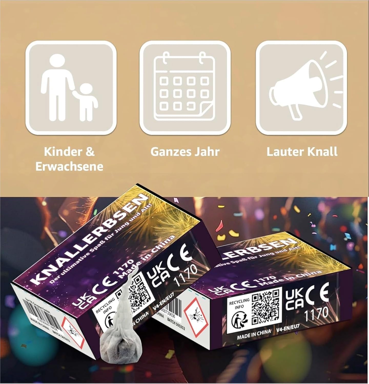 Detalle de TK Gruppe Timo Klingler Knallerbsen 1000er Pack 🎆