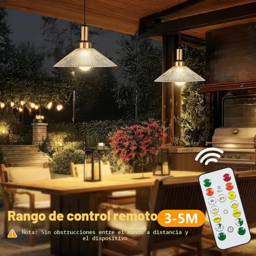 Detalle de Dehobo Bombillas Recargable con Mando y Cronómetro — 7W, E27, 3 Temperaturas de Color y Control USB-C