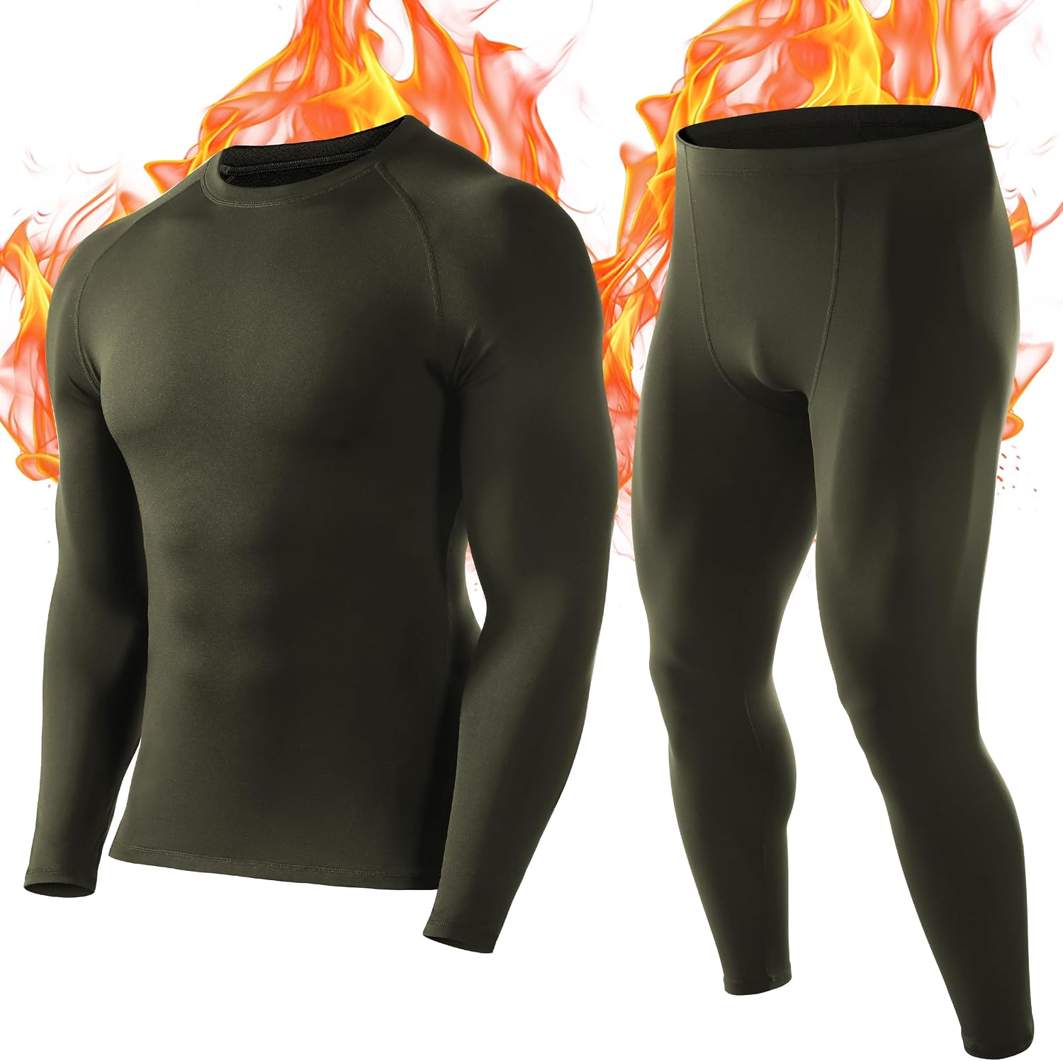 Thumbnail 2 de Roadbox Thermal Underwear Mens, Fleece Lined Base Layer Set with Quick-Dry Breathable Lightweight for Running Cycling Skiing Motorbike Outdoor Work in Winter
Roadbox Thermal Underwear Mens, Fleece L…