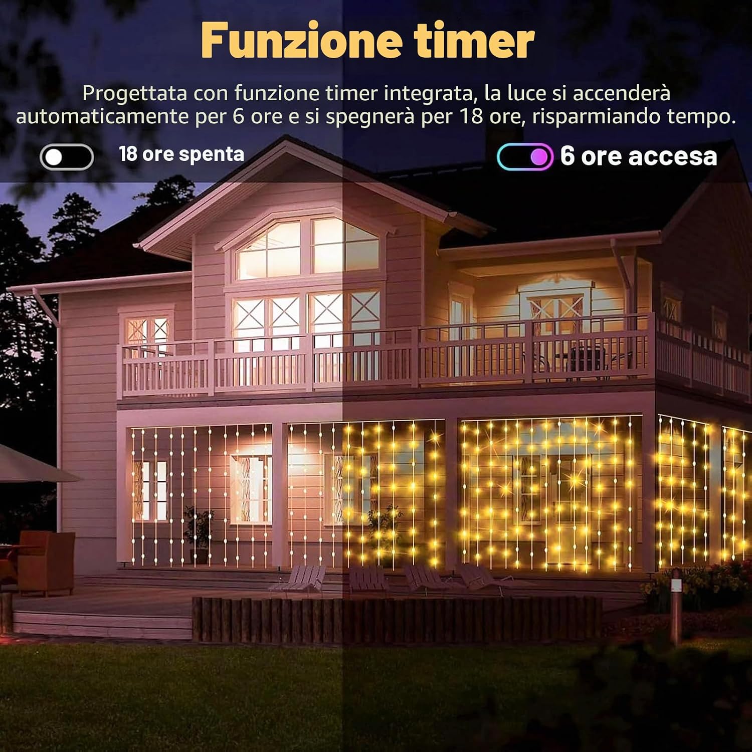 Thumbnail 6 de Cozymeow Tenda Luminosa 300 LED 3x3m: catena luminosa impermeabile per outdoor e indoor