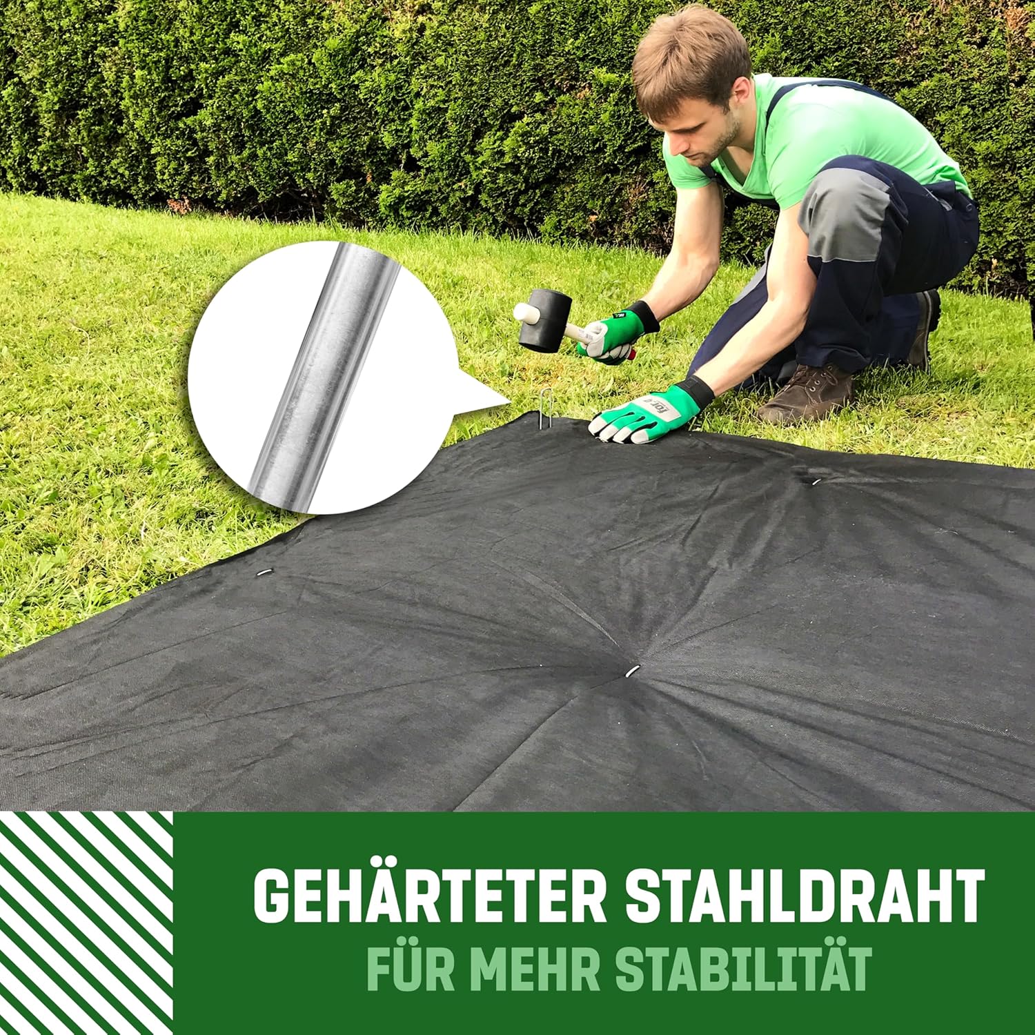 Detalle de GardenGloss Anti-Rost Erdanker aus Stahl (50 Stück) – 150 mm lang, 25 mm breit, Ø 3 mm