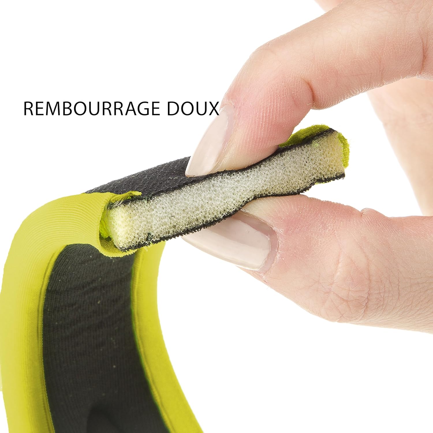 Detalle de Ferplast Laisse Courte ERGOFLUO – Laisse pour Chien de Grande Taille, poignée Ergonomique rembourrée, nylon, 55 cm x 2,5 cm, Jaune