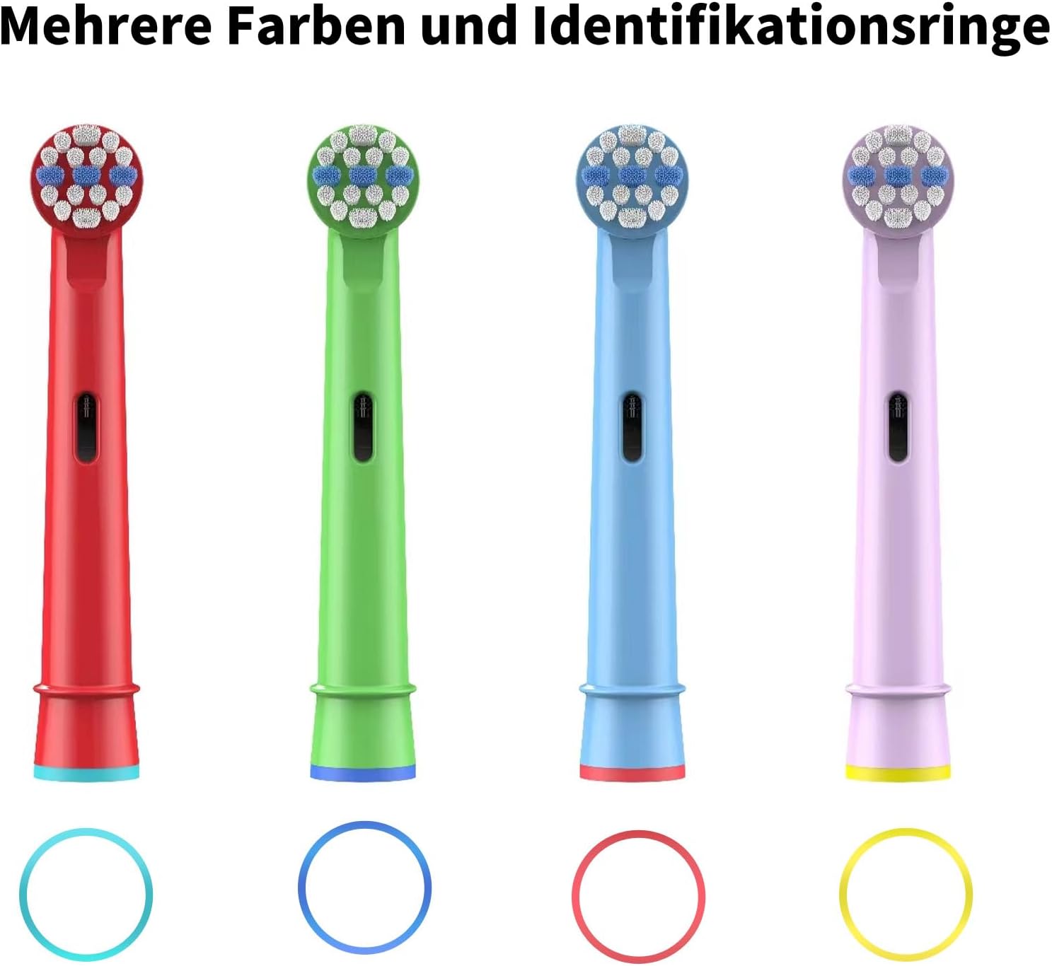 Detalle de 16 Stück Aufsteckbürsten für Kinder – ultraweiche Borsten, kompatibel mit Braun/Oral-B Kinder-Zahnbürsten