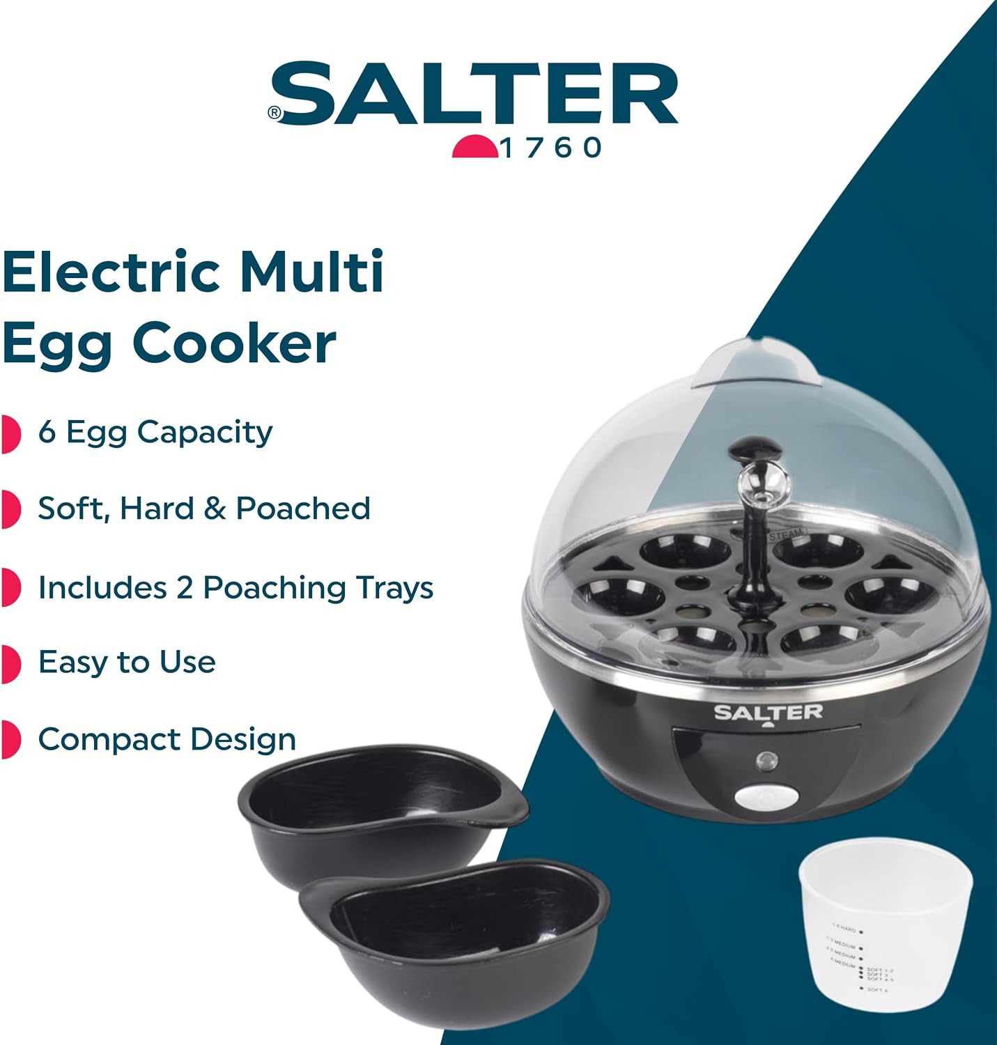 Detalle 2 de Salter Electric Multi Egg Cooker 6-egg capacity 🥚