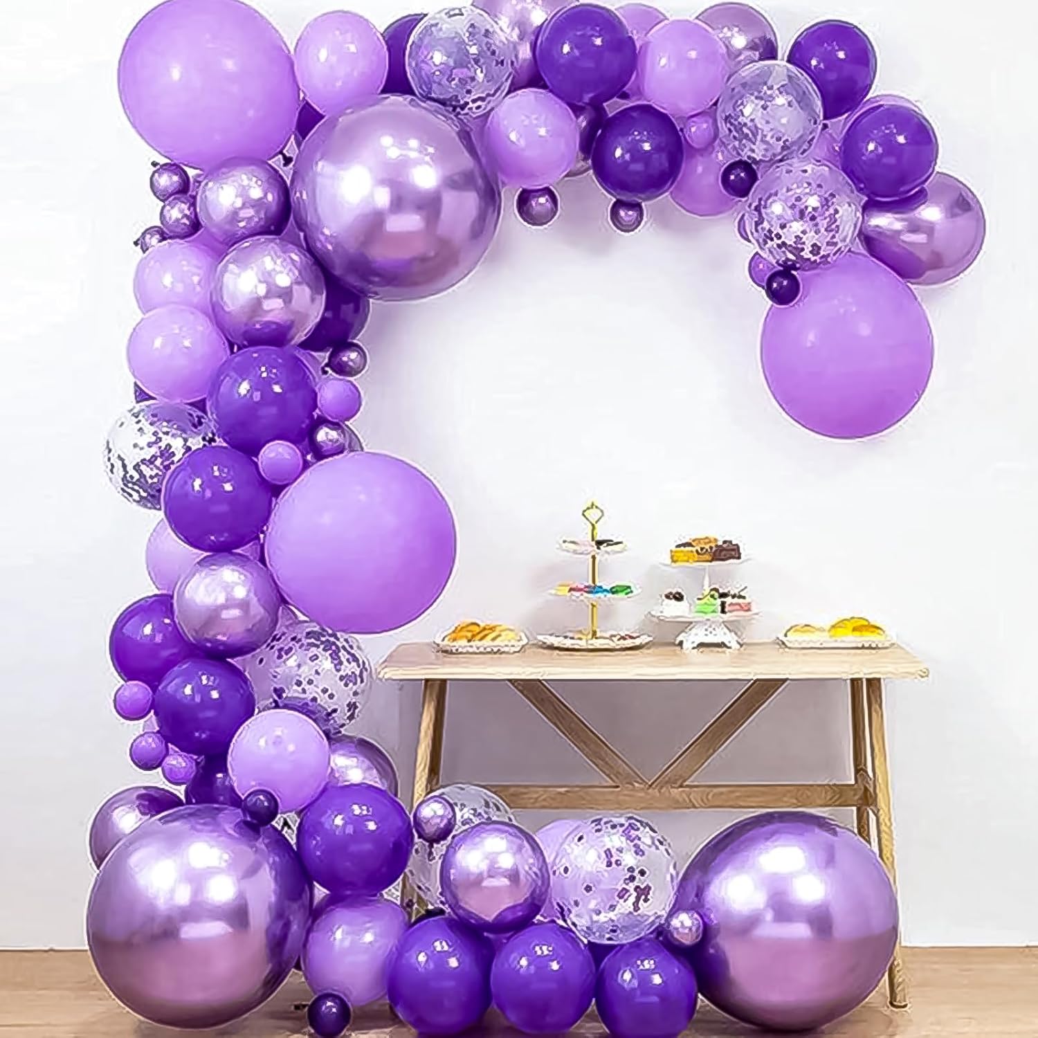 Detalle 1 de rubfac Dark Purple 12-Inch Latex Balloons, 120 Count, with Filling Pump