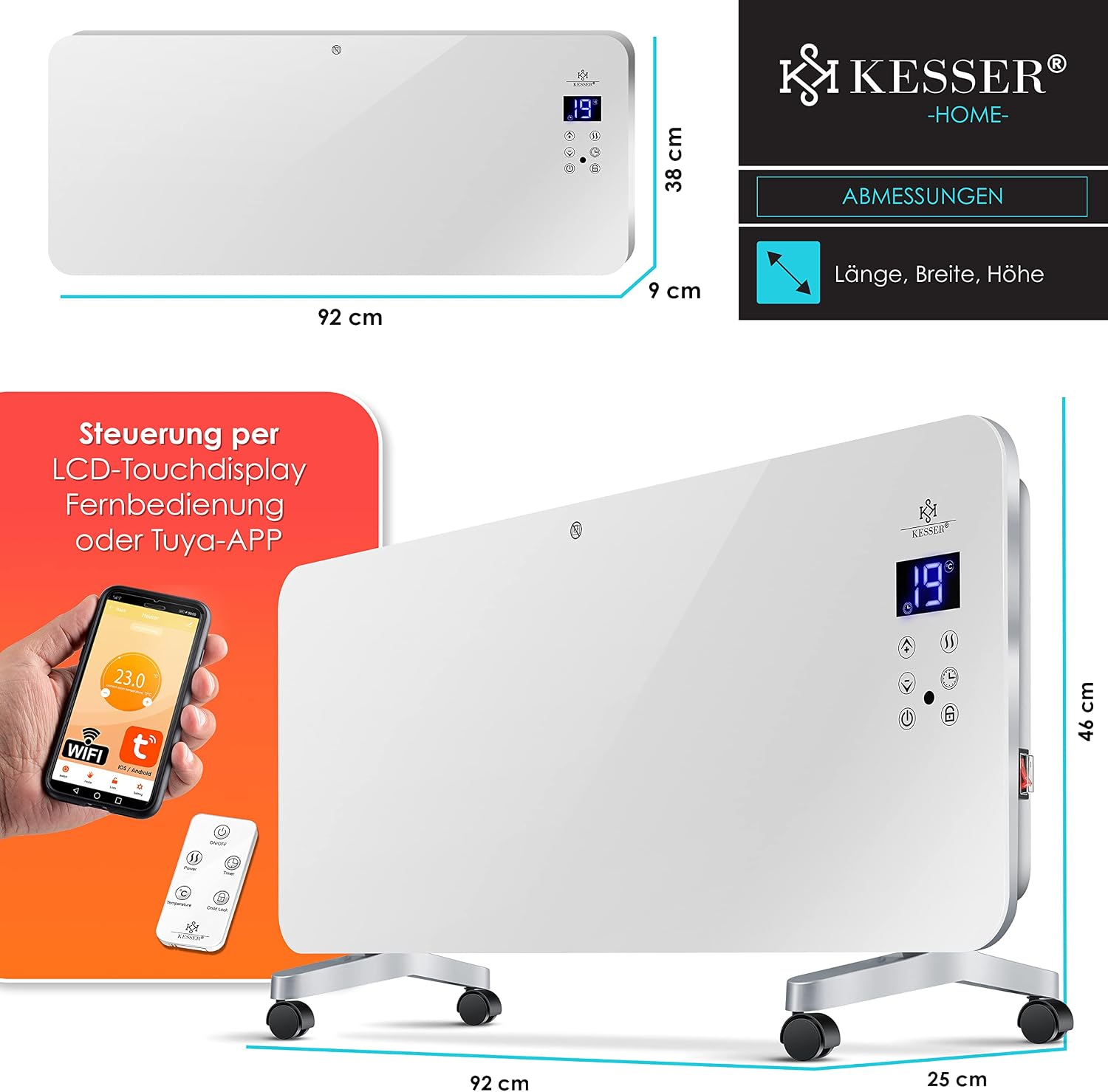 Thumbnail 6 de KESSER® Elektro Glasheizung 2000 W