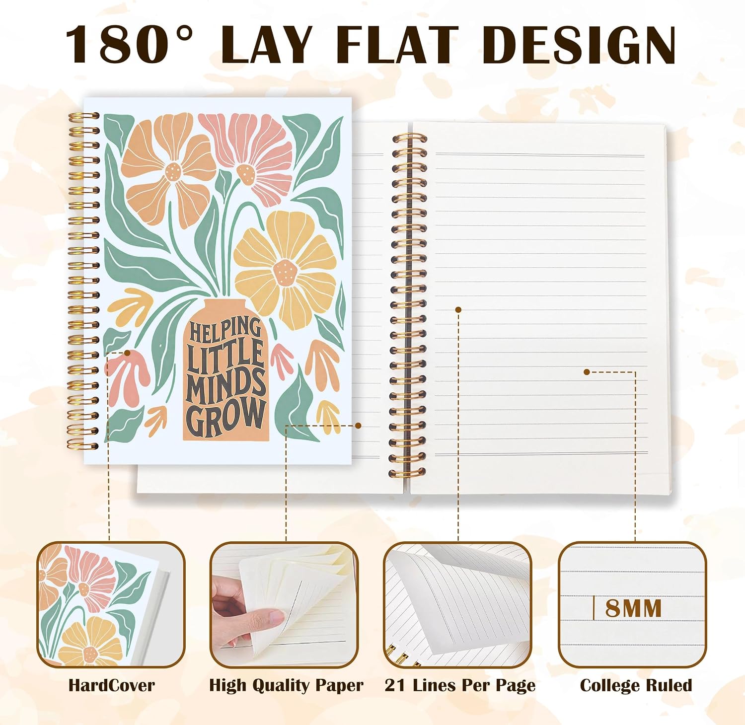 Detalle de Qabliqo Spiral Notebook, 5.5 x 8.3 Inch