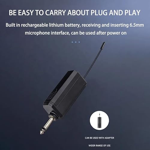 Detalle 2 de HUACAM Wireless Microphone System: Rechargeable Dual Handheld Mics, 200 ft Range