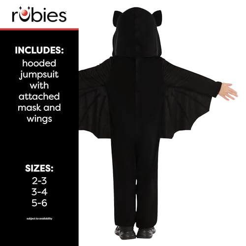 Detalle de Rubies Official Skeleton Bat Costume, Child's 3–4 Years, Hooded Jumpsuit
