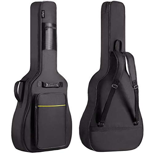 Detalle de CAHAYA 41 In Acoustic Guitar Bag CY0152: Durable 0.35in Padding, Water-Resistant Gig Bag