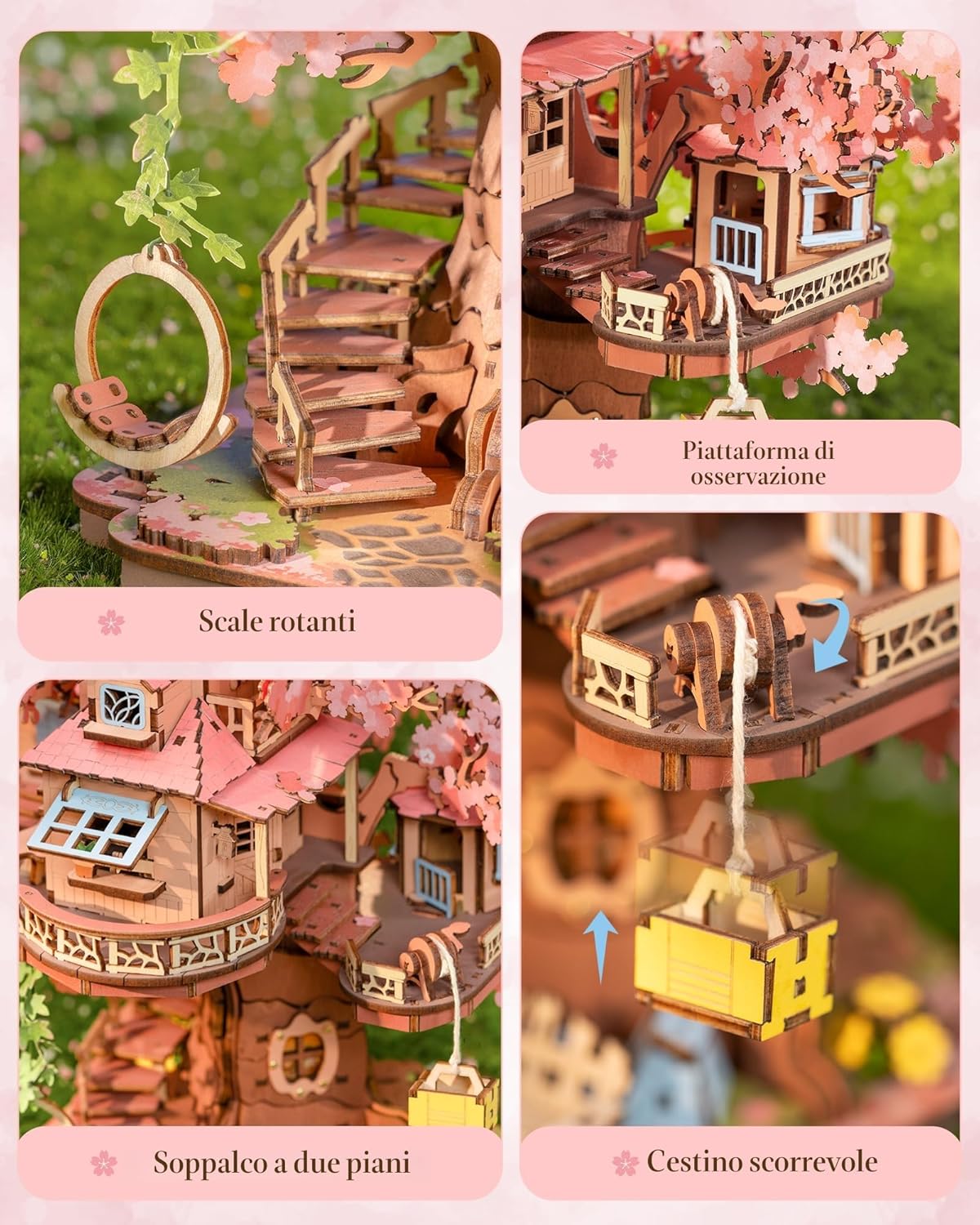 Thumbnail 3 de Rolife Casa sull'albero Sakura kit puzzle 3D in legno 🧩