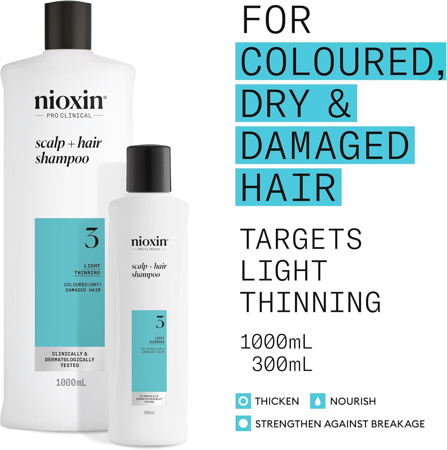 Thumbnail 1 de NIOXIN System 3 Hair Thickening Set (Shampoo, Conditioner, Serum) for Damaged Hair with Light Thinning