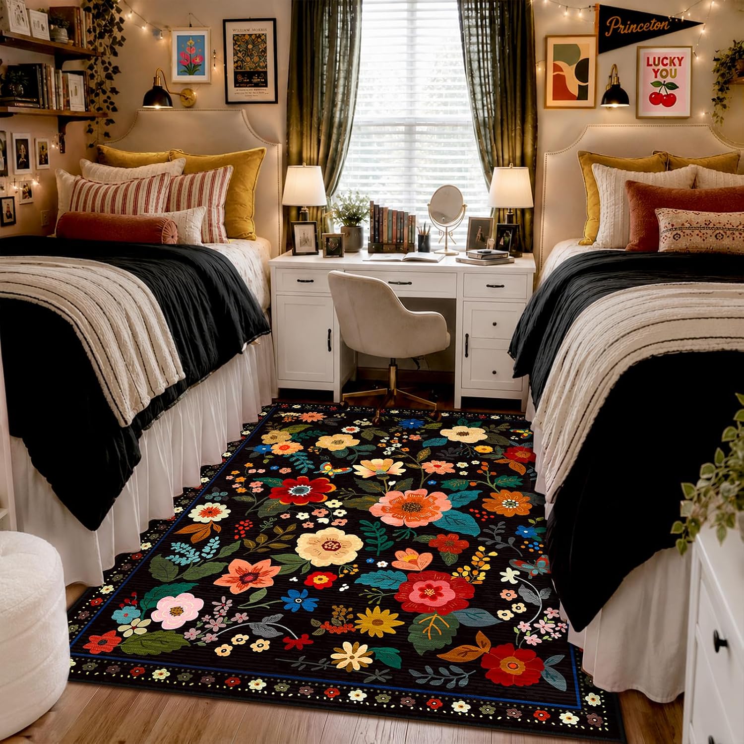 Thumbnail 2 de RELEANY Floral Nursery 5x7 Washable Area Rug