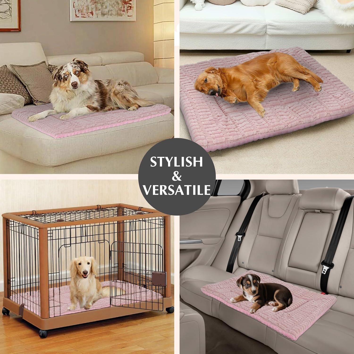 Thumbnail 6 de IEUUMLER Dog Bed, Dual-Purpose Reversible Cushion (60x45 cm) in Pink